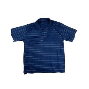Golden Bear Jack Nicklaus Golf Polo Shirt Men XL Navy Blue White Striped  **FLAW